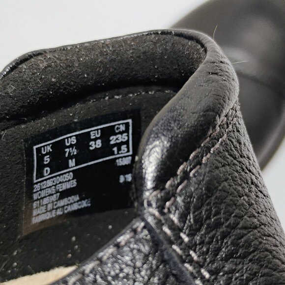 Clarks Unstructured Black Leather Round Toe Flats Loafers Shoes 7.5M - Picture 5 of 9